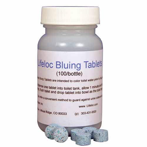 Tabletas colorantes azules